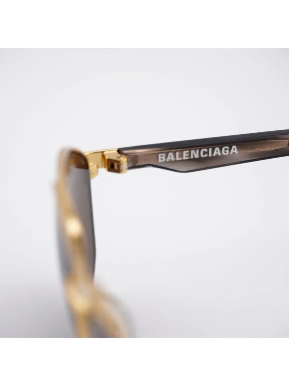 Balenciaga BB0012S 002 Unisex Sunglasses Gold Aviator Frame, Brown Lenses